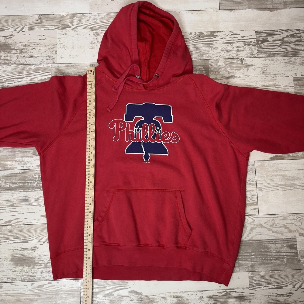 Philadelphia Phillies Hoodie Mens 2XL Red MLB Baseball New Era Pullover Fleece - Picture 9 of 13
